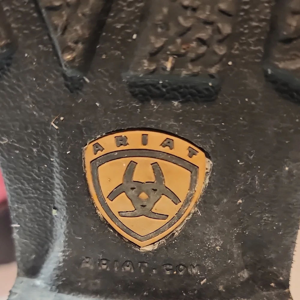 Ariat Two-Tone Pink Ostrich Ankle Boots - Picture 8 of 8